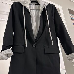 Evereve Black Jacket with detachable  hood